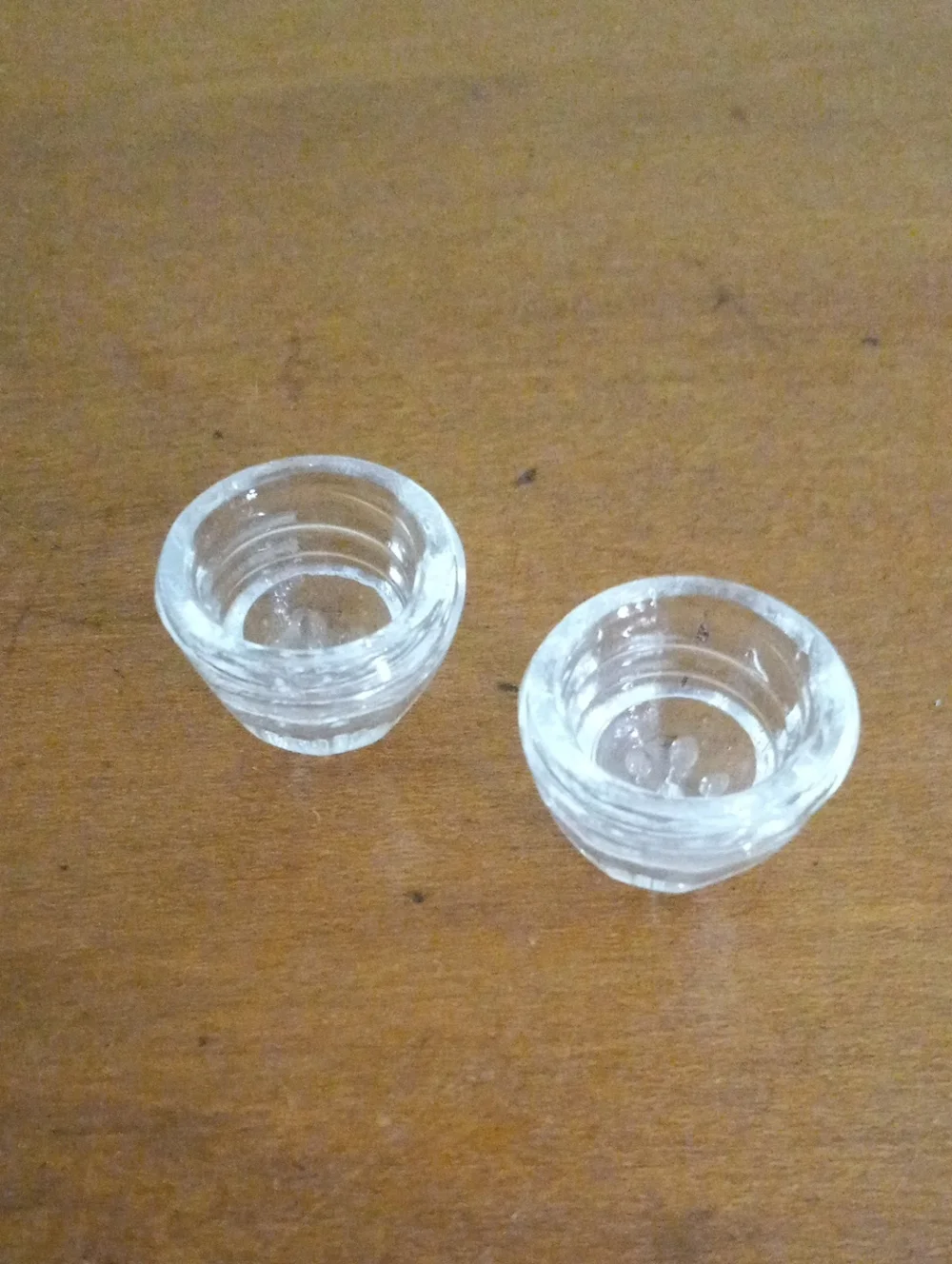 Pair of Vintage Clear Cut Glass Salt & Pepper Shakers
